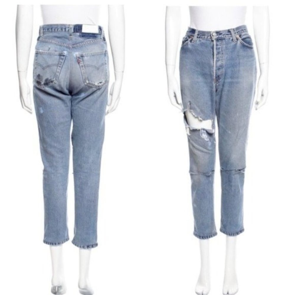Re/Done Levi’s Jeans Relaxed Straight Leg Crop Ankle Jeans size 27 redone Levis